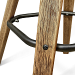 Барный стул со спинкой и мягкой обивкой с ромбами на 4-х деревянных ножках Бежевый Велюр Ava Charm варинант исполнения - 7 | Loft Concept в Грозном