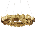 Люстра круглая из многослойных золотых дисков Metal Disc Chandelier варинант исполнения - 5 | Loft Concept в Грозном