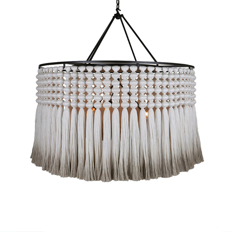 Люстра серая плетеная с кисточками Boho Tassel Chandelier Серый Темная бронза в Грозном | Loft Concept 