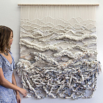 Дизайнерское современное текстильное панно Жемчуг варинант исполнения - 1 | Loft Concept в Грозном