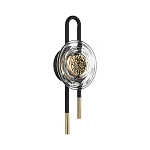 Бра черного цвета с круглым прозрачным стеклянным плафоном Virelia  варинант исполнения - 3 | Loft Concept в Грозном