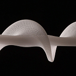 Люстра горизонтальная с волнистым белым плафоном Golden Swirl варинант исполнения - 7 | Loft Concept в Грозном