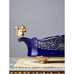 Чаша темно-синего цвета из фарфора с бронзовыми фигурками белок Eden Garden porcelain and bronze варинант исполнения - 2 | Loft Concept в Грозном