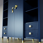 Большой шкаф с витриной Elsa Dreams Blue варинант исполнения - 4 | Loft Concept в Грозном