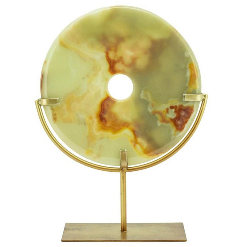 Статуэтка Disk Jade Stand Small Золотой Зеленый Статуэтка Disk Jade Stand Small Золотой Зеленый в Грозном | Loft Concept