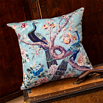 Подушка декоративная с изображением птиц в саду Chinoiserie Garden Two Peacocks Cushion варинант исполнения - 2 | Loft Concept в Грозном