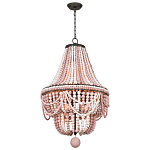 Люстра каплевидной формы украшенная розовыми круглыми бусинами Pink Beads Chandelier варинант исполнения - 1 | Loft Concept в Грозном