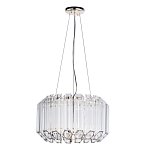 Люстра подвесная круглая с прозрачными хрустальными трубками и золотистым каркасом Диаметр 44 см Hexagon Tube Light варинант исполнения - 1 | Loft Concept в Грозном