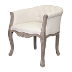 Кресло низкое в стиле прованс Бежевый Лен Louis French Armchair  варинант исполнения - 3 | Loft Concept в Грозном