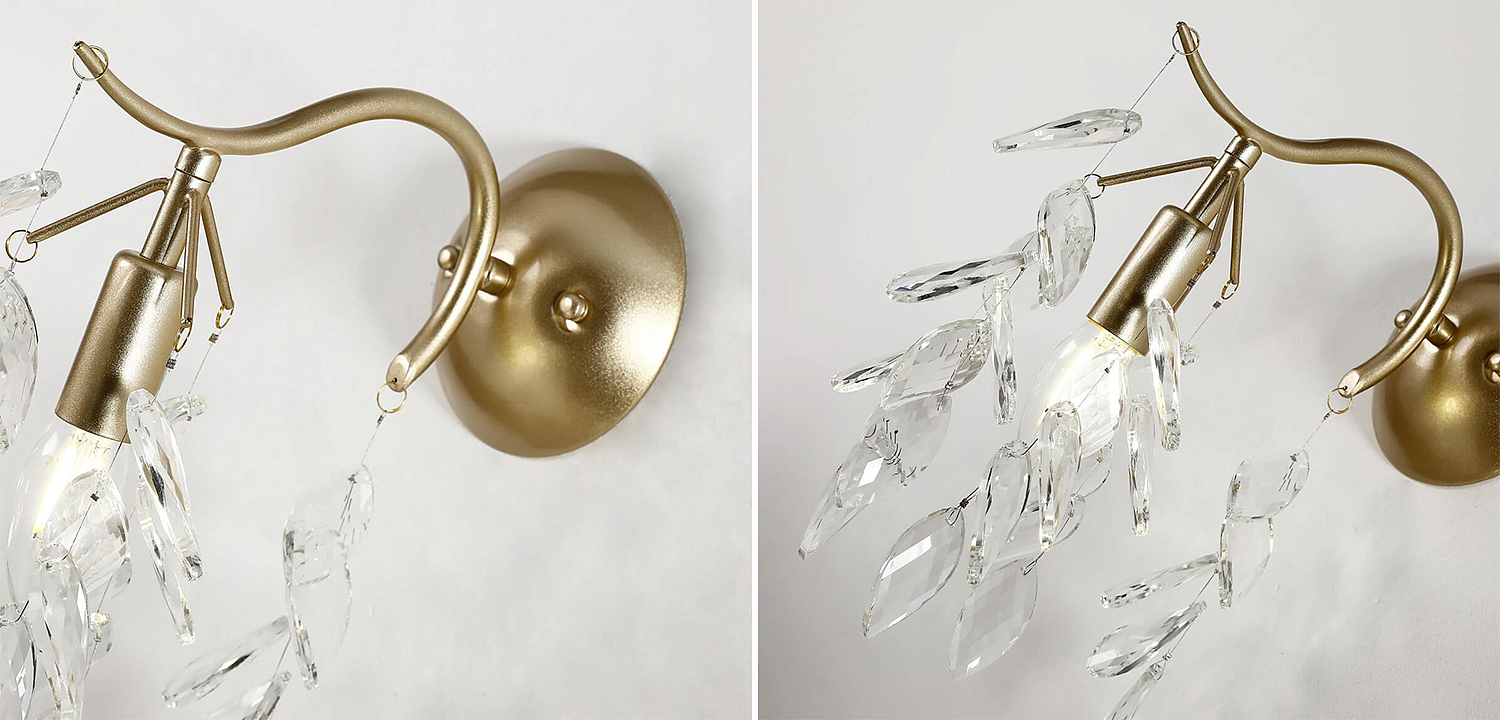 Бра Hanging Crystal Leaves Wall Lamp Бра Hanging Crystal Leaves Wall Lamp - Loft-Concept в Грозном