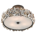 Потолочный светильник круглый с абажуром из устричных раковин Sea Ravens варинант исполнения - 3 | Loft Concept в Грозном