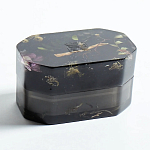 Шкатулка из эпоксидной смолы с цветами черная Epoxy Resin Pink Flowers Box Black варинант исполнения - 3 | Loft Concept в Грозном