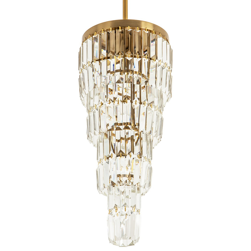 Многоярусная люстра с прямоугольными хрустальными подвесками Allard Crystal Chandelier Латунь Прозрачное Стекло Многоярусная люстра с прямоугольными хрустальными подвесками Allard Crystal Chandelier Латунь Прозрачное Стекло в Грозном | Loft Concept