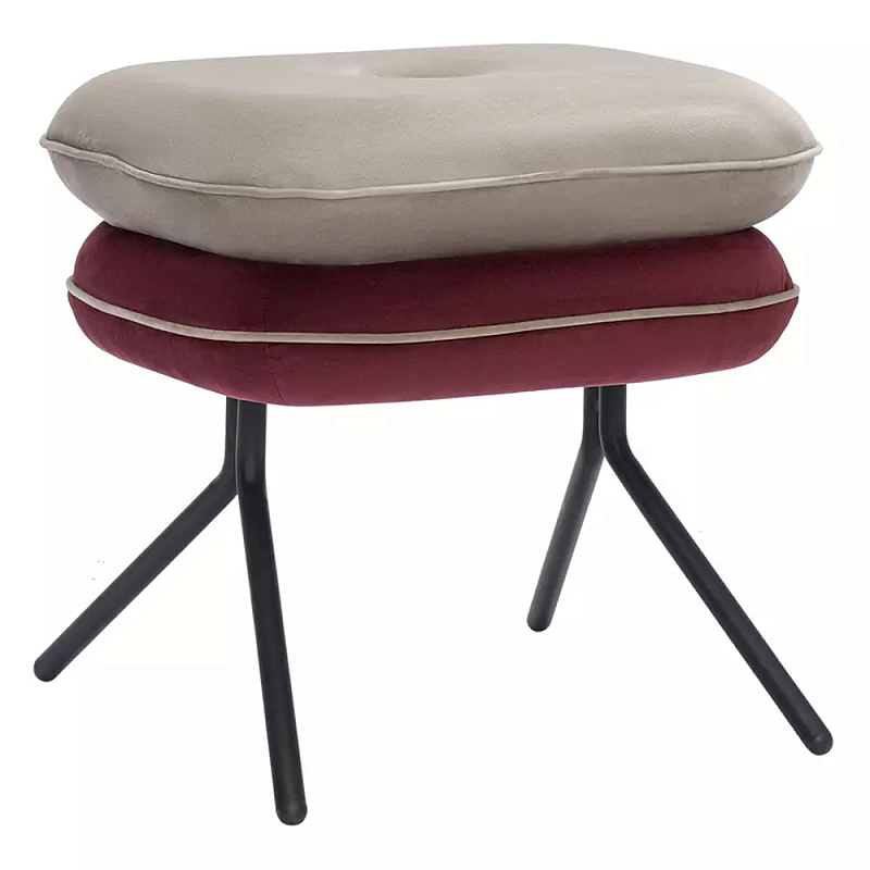 Пуф с мягкой обивкой из велюра Soft Velor Pouf Бежевый Мульти Пуф с мягкой обивкой из велюра Soft Velor Pouf Бежевый Мульти в Грозном | Loft Concept