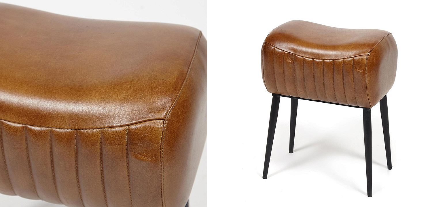 Пуф из кожи буйвола Industrial leather pouf Пуф из кожи буйвола Industrial leather pouf - Loft-Concept в Грозном