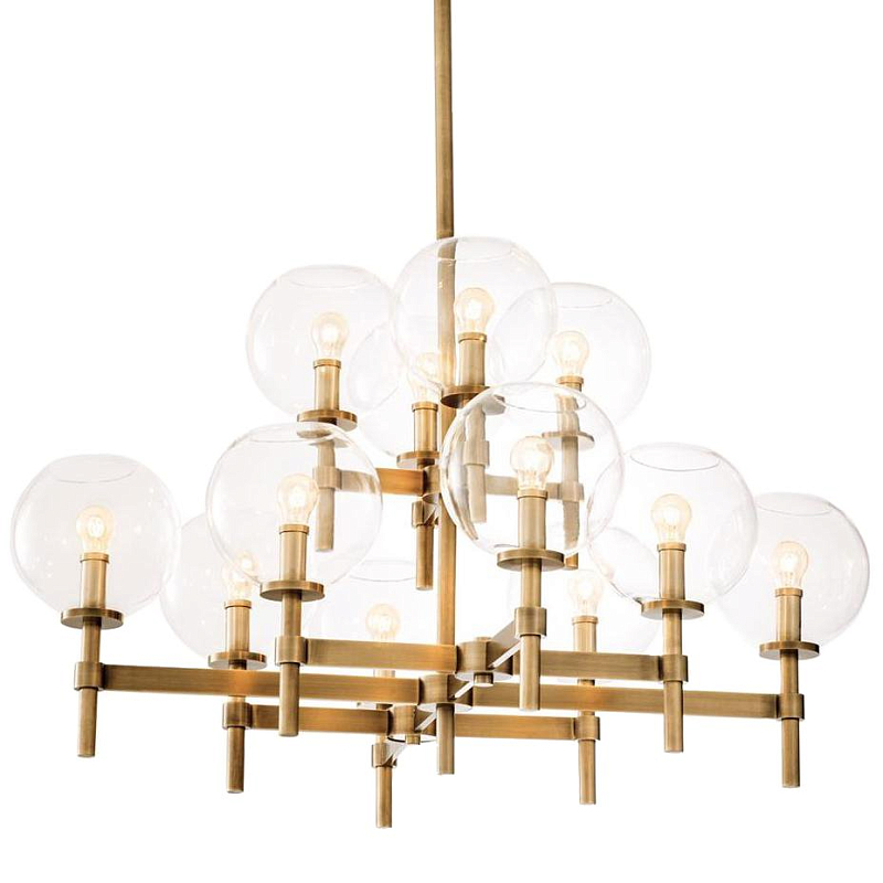 Люстра Chandelier Jade L Латунь Античная полированная Прозрачное Стекло Люстра Chandelier Jade L Латунь Античная полированная Прозрачное Стекло в Грозном | Loft Concept