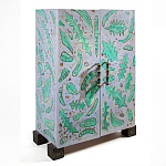 Премиальный Шкаф Defoliation двухстворчатый роспись зеленые листья  варинант исполнения - 1 | Loft Concept в Грозном