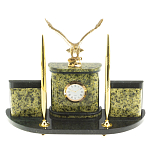 Настольный письменный набор из змеевика и бронзы с декором в виде орла Successful Leader варинант исполнения - 1 | Loft Concept в Грозном