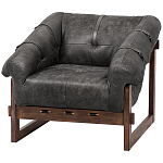 Кресло Duncan винтажная черная кожа варинант исполнения - 2 | Loft Concept в Грозном