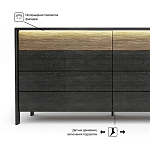 Комод 8 ящиков с подсветкой на рельефном фасаде Warm Industrial варинант исполнения - 6 | Loft Concept в Грозном