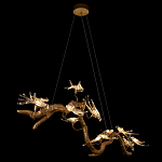 Люстра подвесная линейная с прозрачными стеклянными птичками на ветвях Serip Voa варинант исполнения - 5 | Loft Concept в Грозном