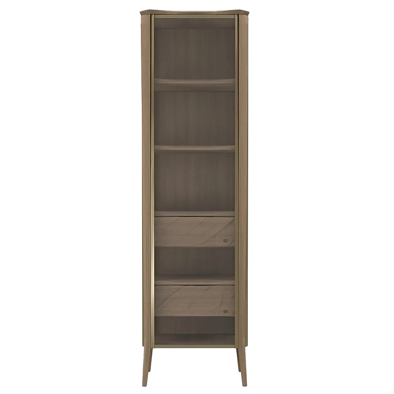 Витрина левая из массива дуба с 5-ю полками и 2-мя ящиками Tasteful Furniture Седой Орех Капучино  Венге в Грозном | Loft Concept 