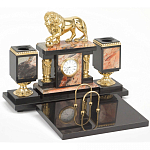 Настольный письменный набор из яшмы и долерита с декором виде льва Manager Organizer варинант исполнения - 2 | Loft Concept в Грозном