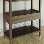 Стеллаж Elsa Dreams Walnut со стеклянными полками и ящиком варинант исполнения - 6 | Loft Concept в Грозном