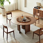 Стол обеденный круглый с двойной столешницей Walnut Wood Table варинант исполнения - 3 | Loft Concept в Грозном