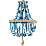 Люстра каплевидной формы украшенная круглыми бусинами Wooden Chandelier Blue варинант исполнения - 1 | Loft Concept в Грозном