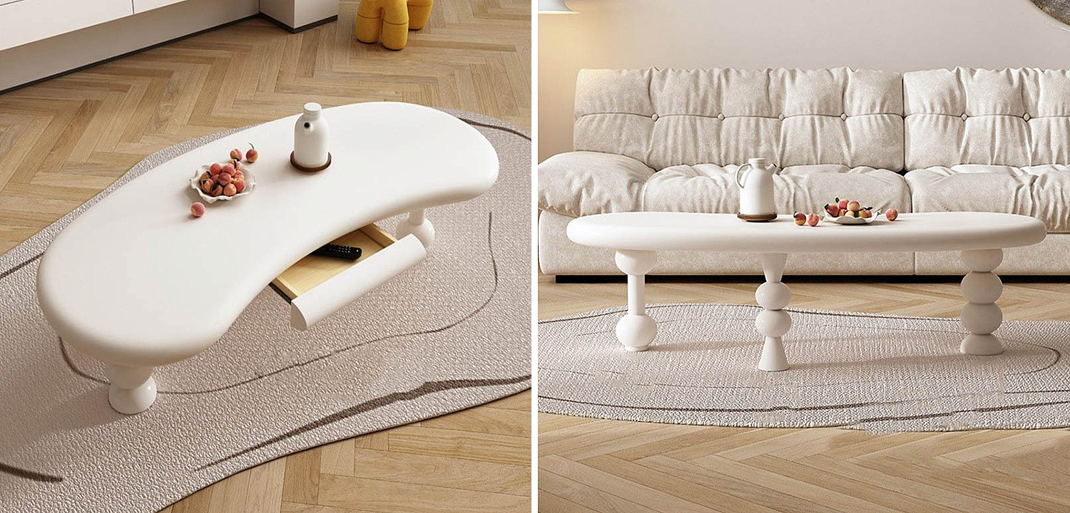 Кофейный стол с ящиком Martina Unique Shape Coffee Table Кофейный стол с ящиком Martina Unique Shape Coffee Table - Loft-Concept в Грозном