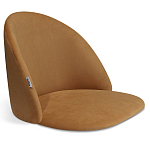 Барный стул со спинкой и металлической подставкой на 3-х деревянных ножках Горчичный Велюр Vendramin Chair варинант исполнения - 2 | Loft Concept в Грозном