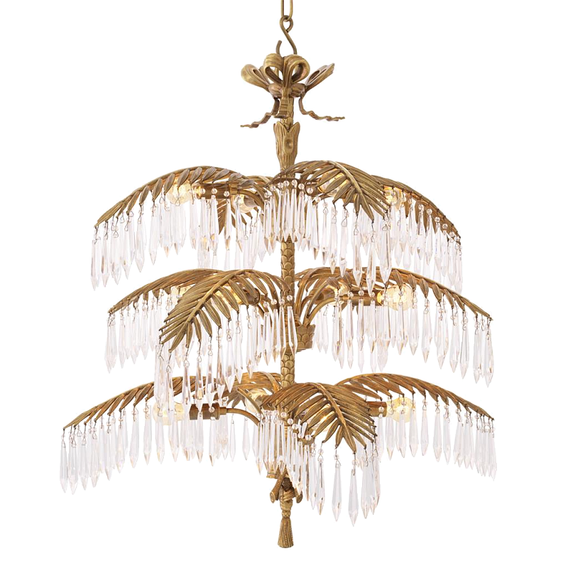 Люстра Eichholtz Chandelier Hildebrandt L Латунь Прозрачный (Transparent) в Грозном | Loft Concept 