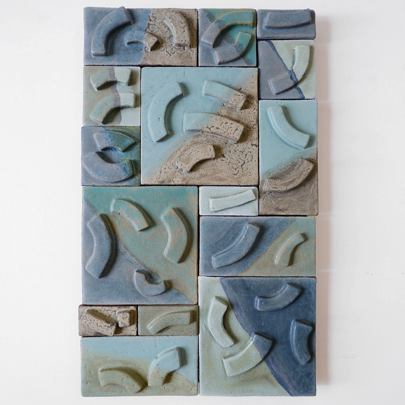 Геометрическое Объемное Панно Blue Curve Голубой Бирюзовый в Грозном | Loft Concept 