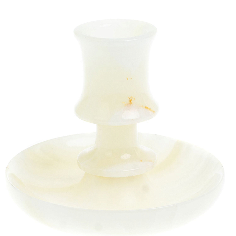 Подсвечник в виде чаши из натурального камня оникс Stone Candlestick Бежевый Подсвечник в виде чаши из натурального камня оникс Stone Candlestick Бежевый в Грозном | Loft Concept