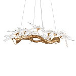 Люстра подвесная с прозрачными стеклянными птичками на ветвях Диаметр 100 см Serip Voa варинант исполнения - 6 | Loft Concept в Грозном