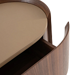 Комод округлой формы с тремя ящиками Walnut and Leather варинант исполнения - 4 | Loft Concept в Грозном