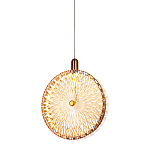 Подвесной светильник с плафоном из рельефного стекла Peony Glass Bronze  варинант исполнения - 4 | Loft Concept в Грозном