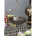 Блюдо черного цвета из фрафора на бронзовых ножках Eden Garden porcelain and bronze варинант исполнения - 3 | Loft Concept в Грозном