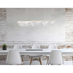 Люстра линейная с 3-мя белыми волнистыми плафонами Wave Line варинант исполнения - 11 | Loft Concept в Грозном