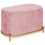 Банкетка овальная пыльно-розовый велюр на 4-х металлических ножках золотого цвета SANJAY варинант исполнения - 1 | Loft Concept в Грозном