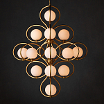 Люстра с закругленным каркасом золотого цвета и белыми плафонами Round Curl варинант исполнения - 3 | Loft Concept в Грозном