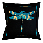 Подушка декоративная стрекоза бирюзово-жёлтая Ikat Pattern варинант исполнения - 1 | Loft Concept в Грозном