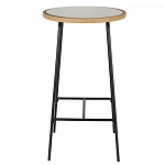 Барный столик с круглой плетеной столешницей Wicker Table Top варинант исполнения - 1 | Loft Concept в Грозном