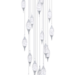 Большая каскадная люстра с хрустальными подвесками Esme Drops Crystal Chrome Cascade Chandelier 25 варинант исполнения - 2 | Loft Concept в Грозном