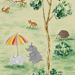 Обои ручная роспись Promenade Original colourway on cream painted silk варинант исполнения - 2 | Loft Concept в Грозном