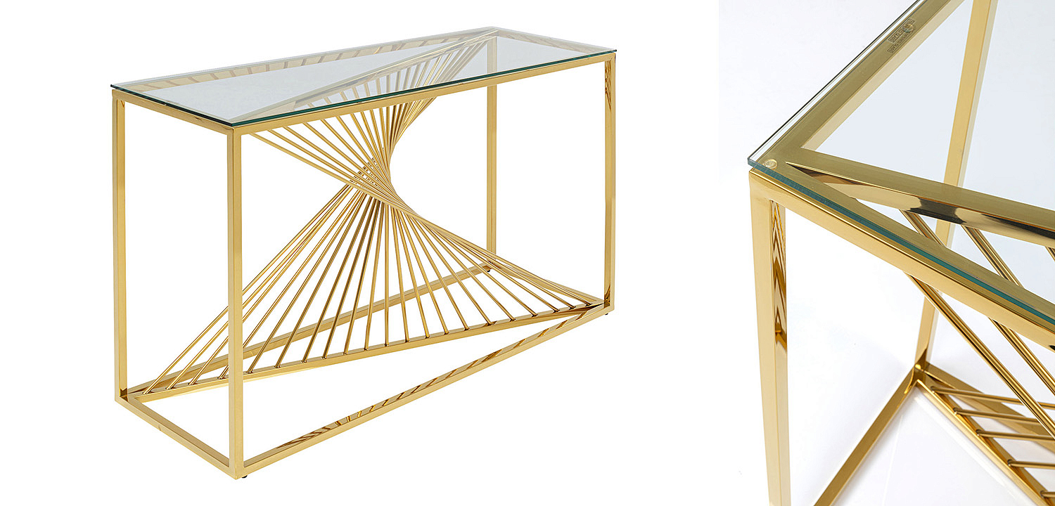 Консоль Golden Whirl with glass surface Консоль Golden Whirl with glass surface - Loft-Concept в Грозном