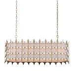 Люстра овальной формы с фактурным серебряным каркасом и тканевым абажуром Silver Honeycomb варинант исполнения - 3 | Loft Concept в Грозном