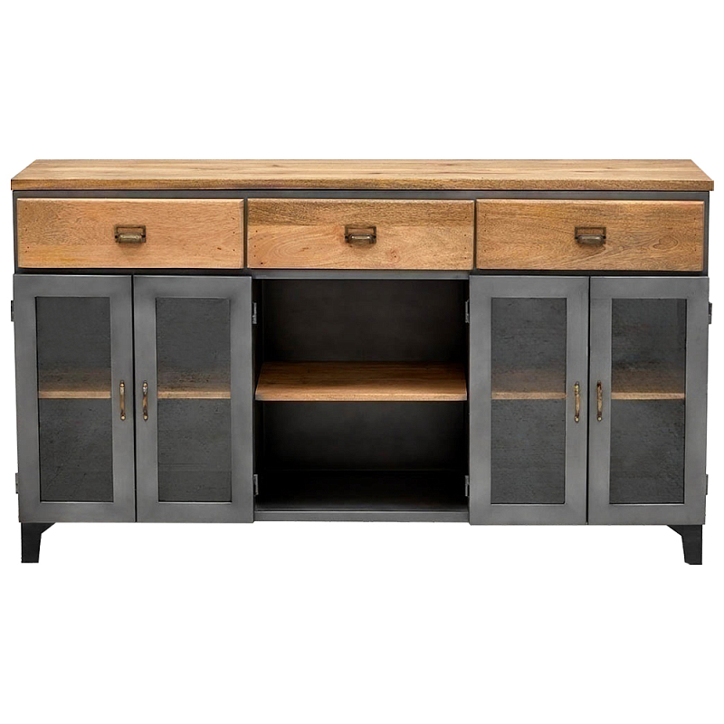 Комод Loft Metal Wooden Chest of Drawers Серый Древесина Латунь Комод Loft Metal Wooden Chest of Drawers Серый Древесина Латунь в Грозном | Loft Concept
