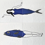 Плитка с узором Рыба пловчиха варинант исполнения - 2 | Loft Concept в Грозном